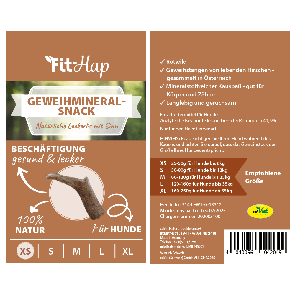 Fit-Hap Geweihmineral-Snack XS (25-50 g)