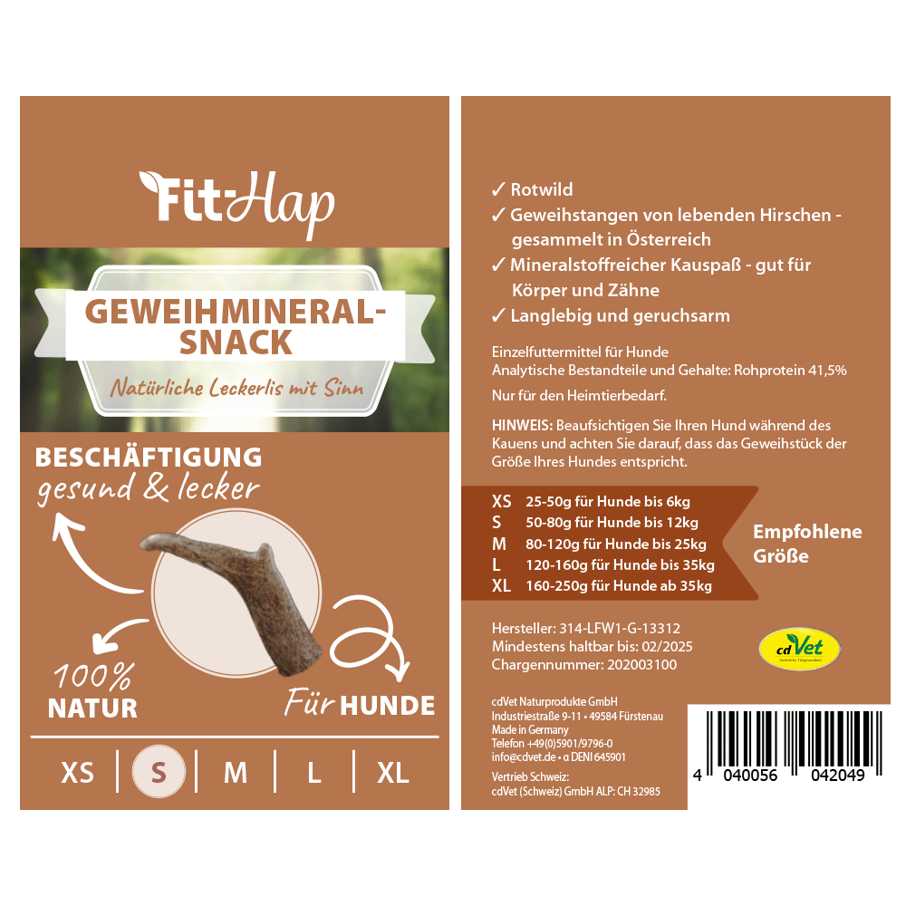 Fit-Hap Geweihmineral-Snack S (50-80 g)